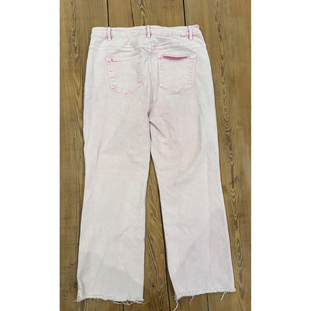 Women’s Risen Light Pink High-Rise Wide Leg Jeans - Picture 2 of 6